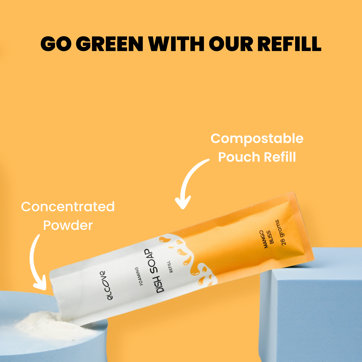 Foaming Dish Soap Refills (Sets of 5,10 or 15 Refills) - Mango