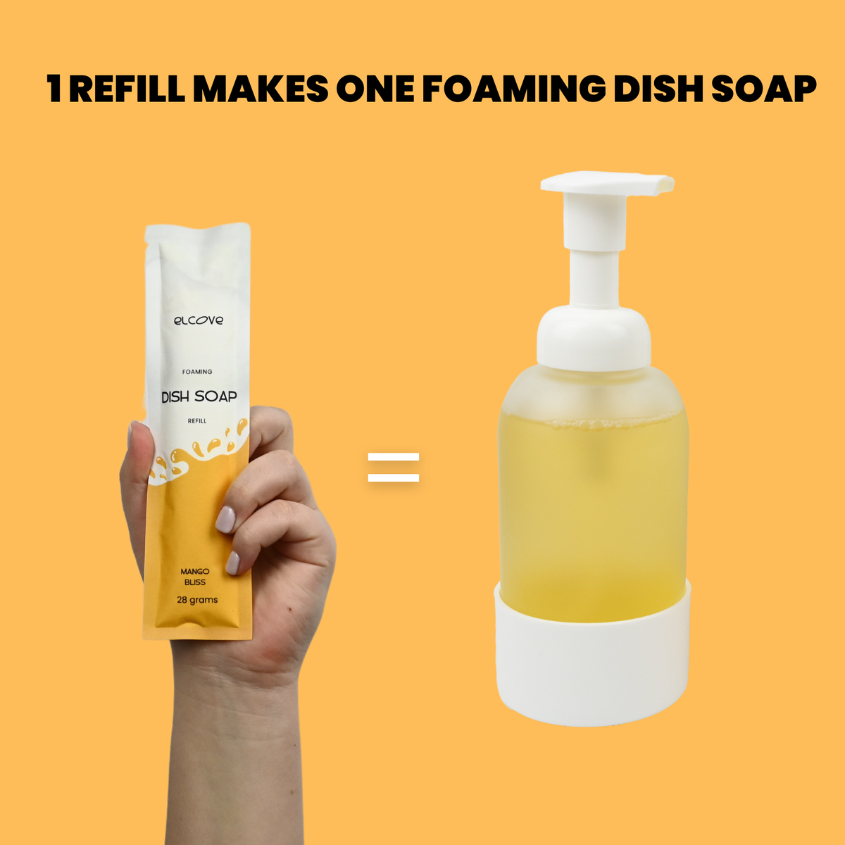 Foaming Dish Soap Refills (Sets of 5,10 or 15 Refills) - Mango