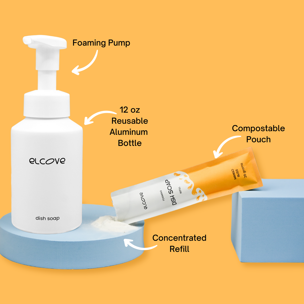Foaming Dish Soap Starter Set - Mango
